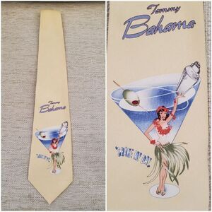 Tommy Bahama Shake My Day Martini Hula Girl Silk Tie
